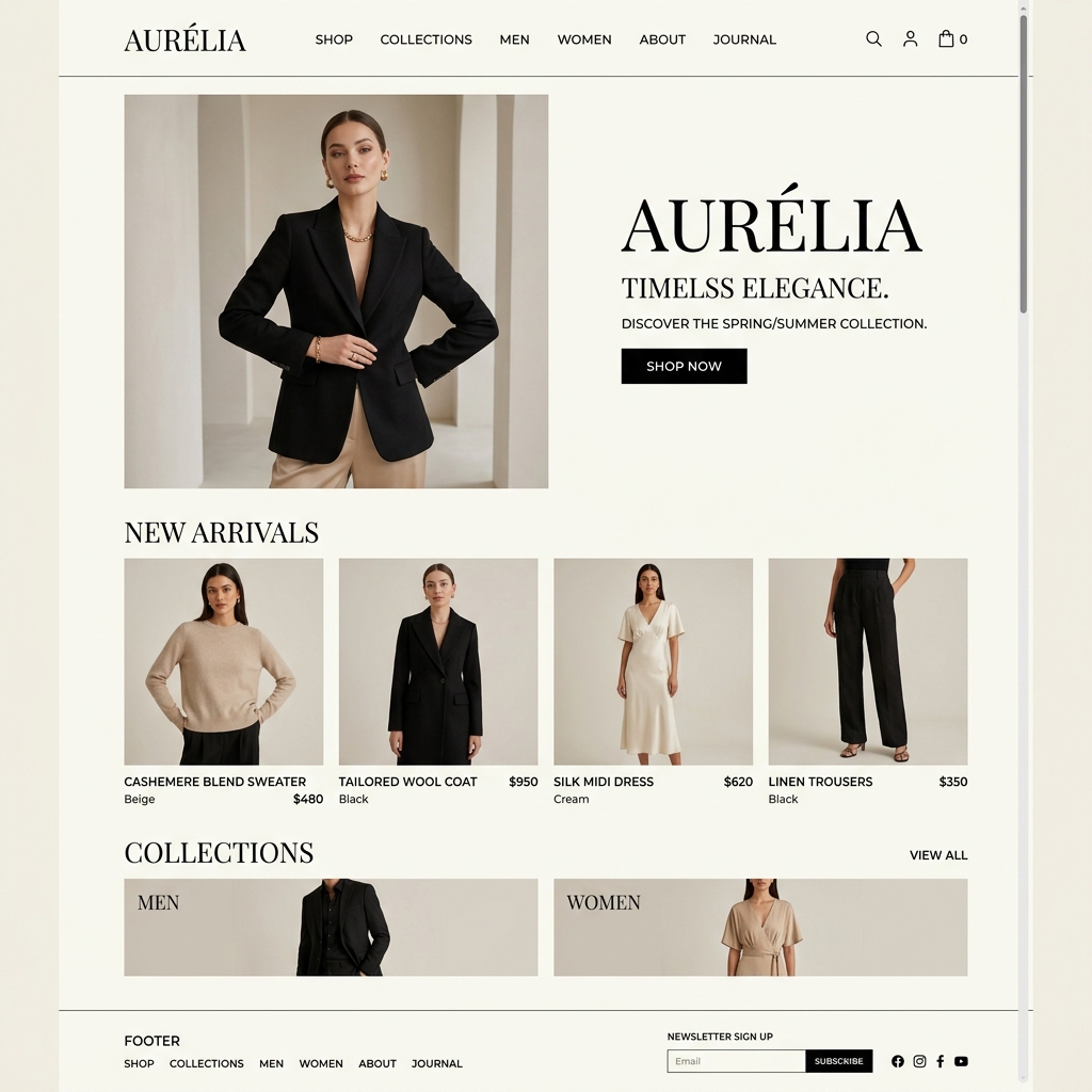 LuxeWear Fashion storefront