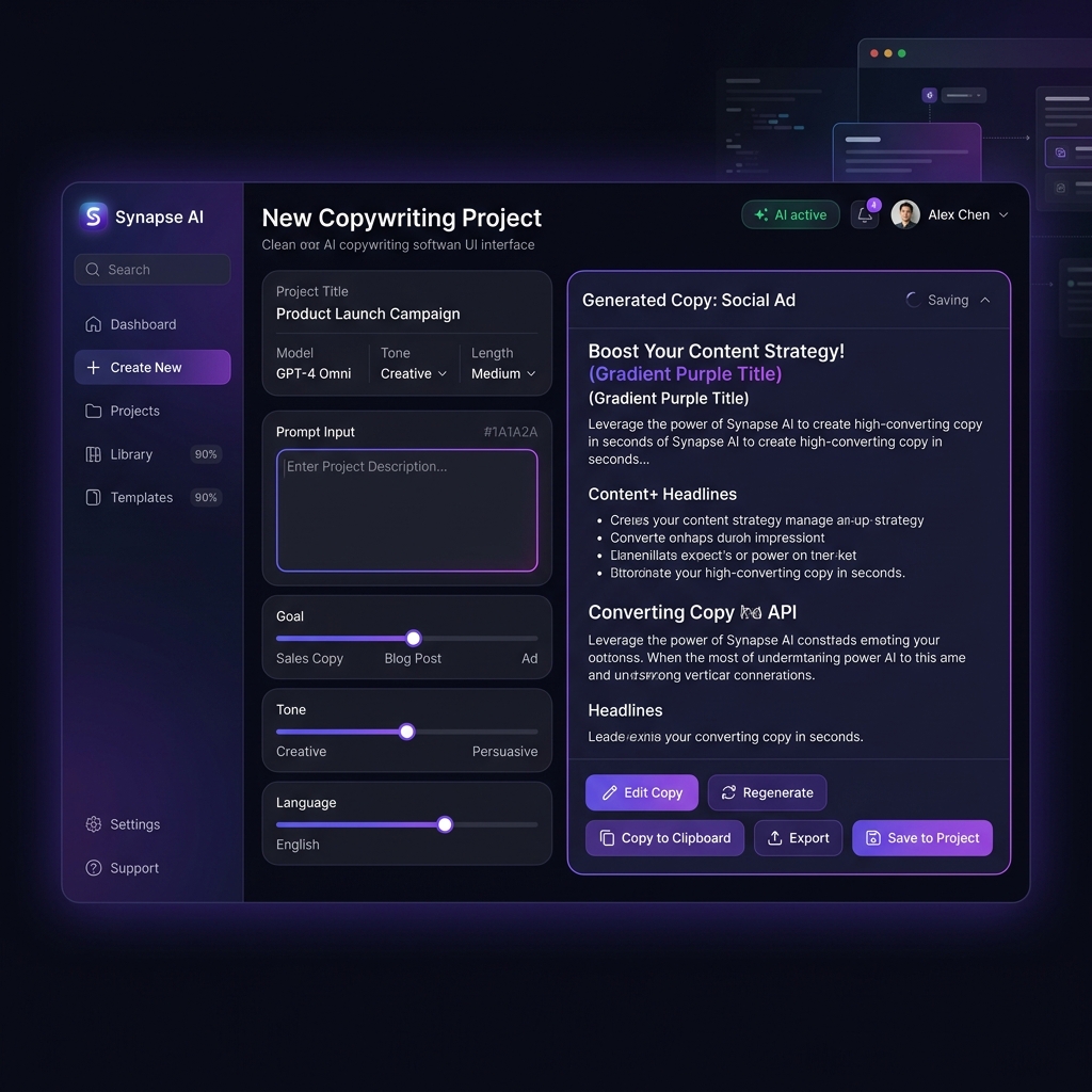 NeuroWrite Copywriting Dashboard